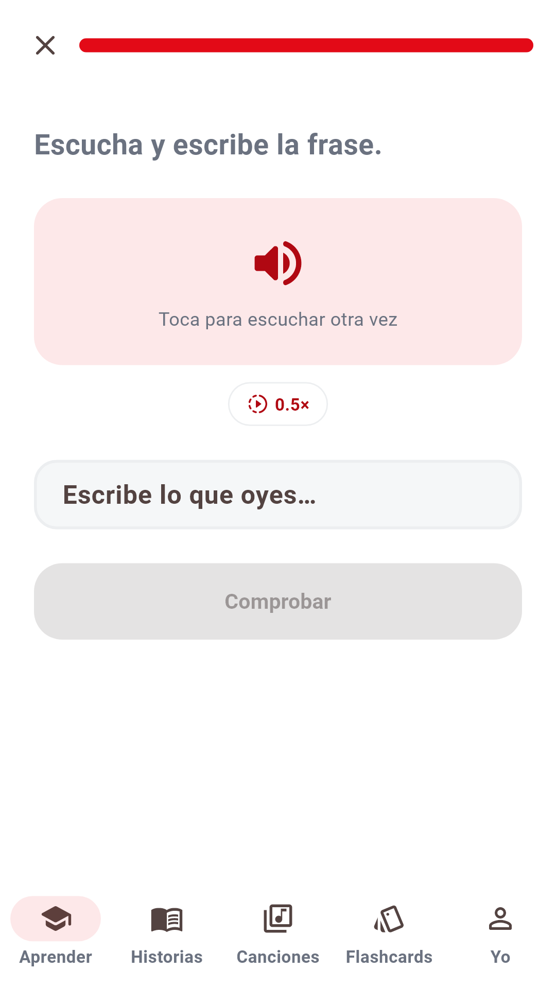 Ejercicio de dictado: escribe lo que oyes