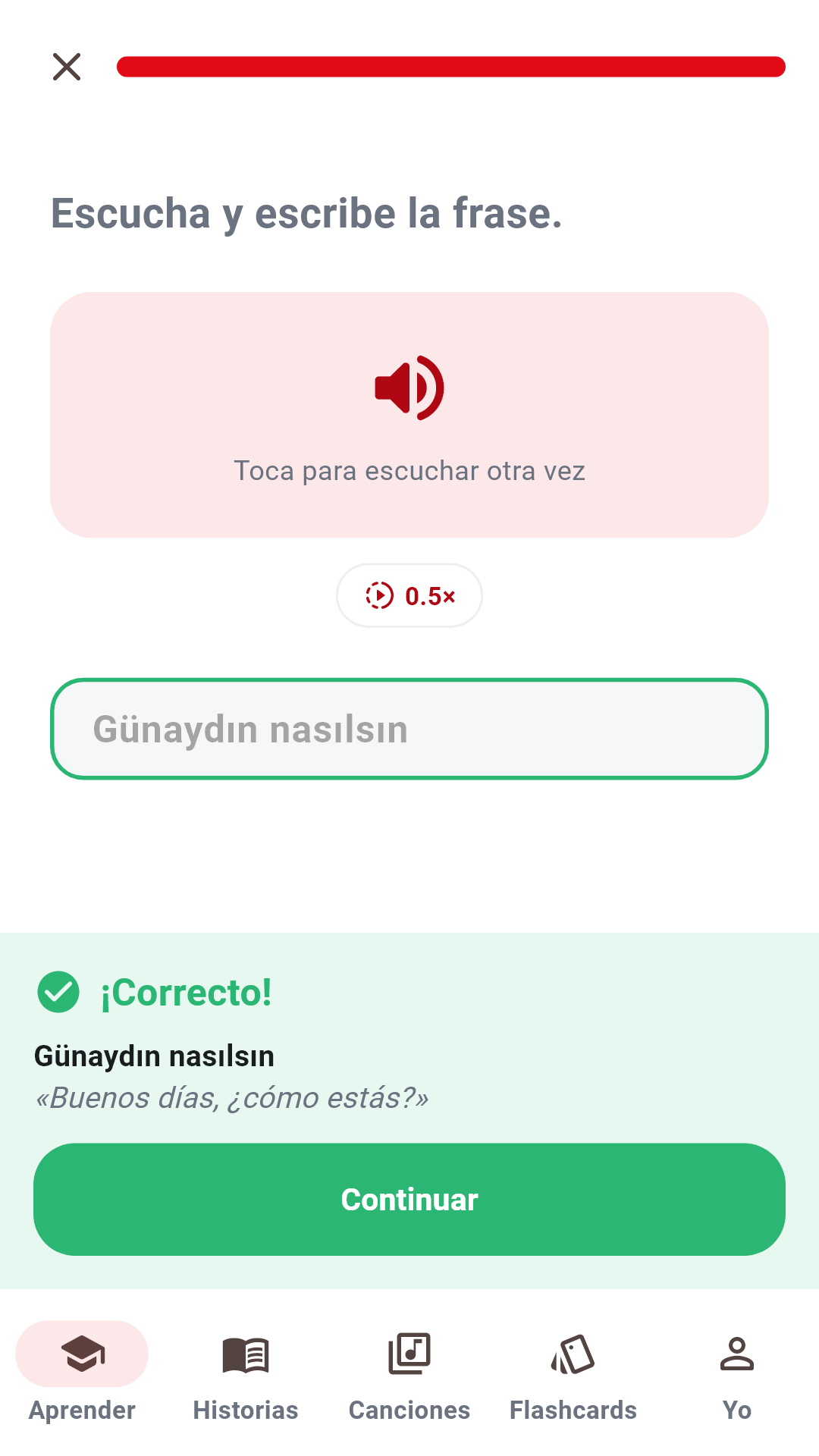 El mismo dictado, ya resuelto