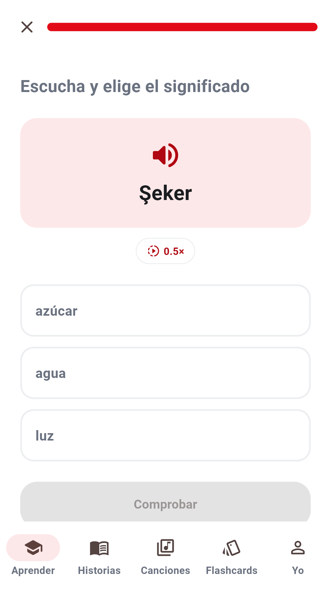 Ejercicio: escucha y elige
