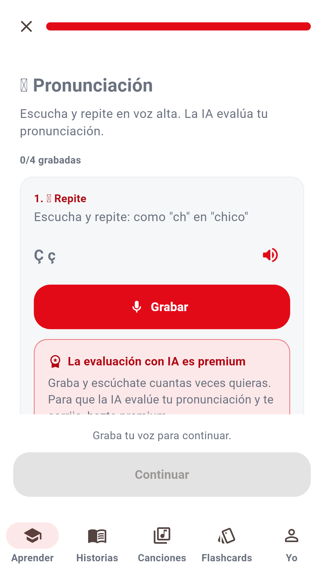 Ejercicio de conversación: graba tu voz